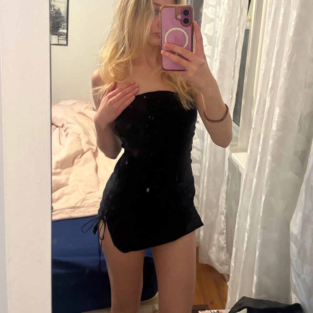 Black Strapless Mini Dress